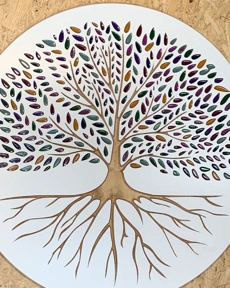Resin leaves Tree of Life in White